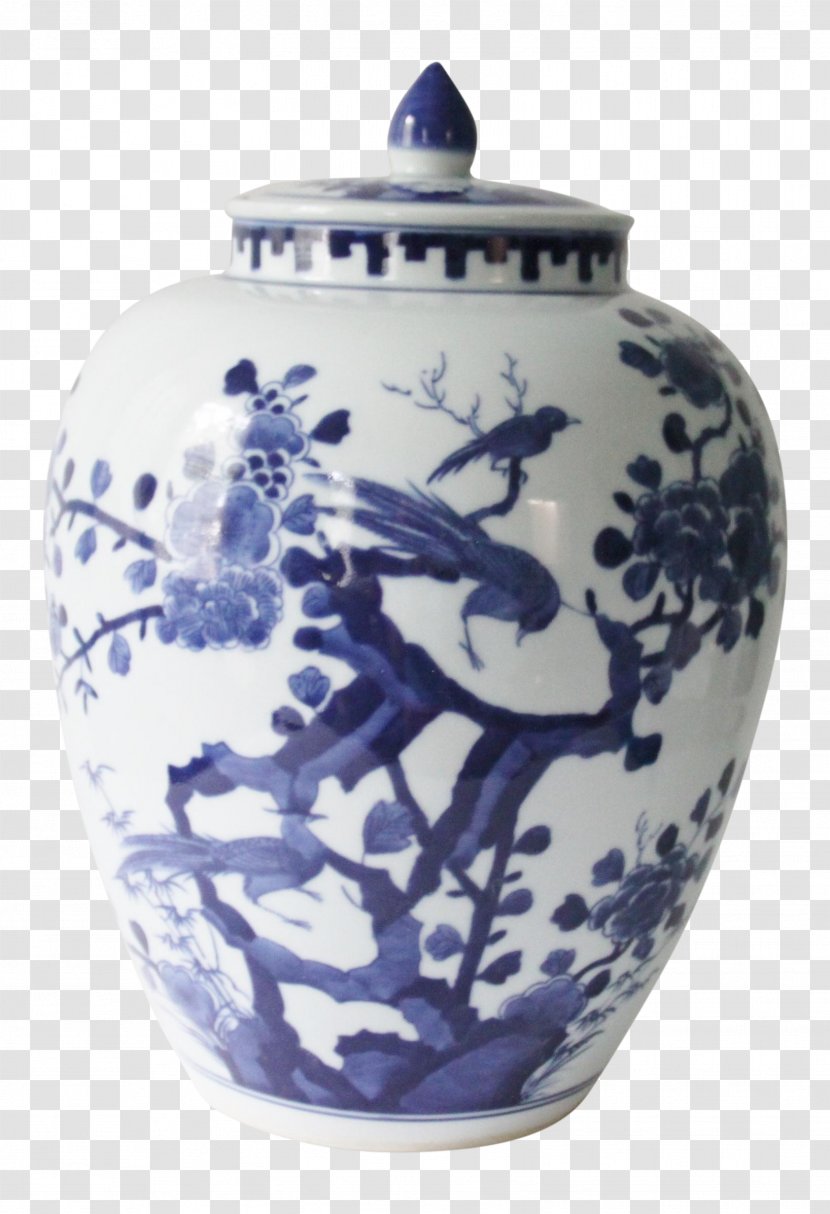 Blue And White Pottery Vase Porcelain Jar - Container - Chinoiserie Transparent PNG
