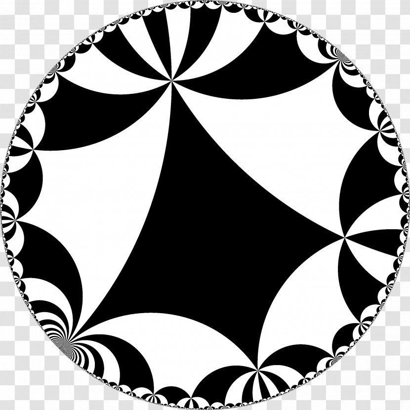 Hyperbolic Geometry Circle Symmetry Poincaré Disk Model - Black Transparent PNG
