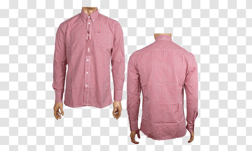 Dress Shirt Pink M Blouse RTV Tartan - Sleeve - Button Down Hemd Transparent PNG