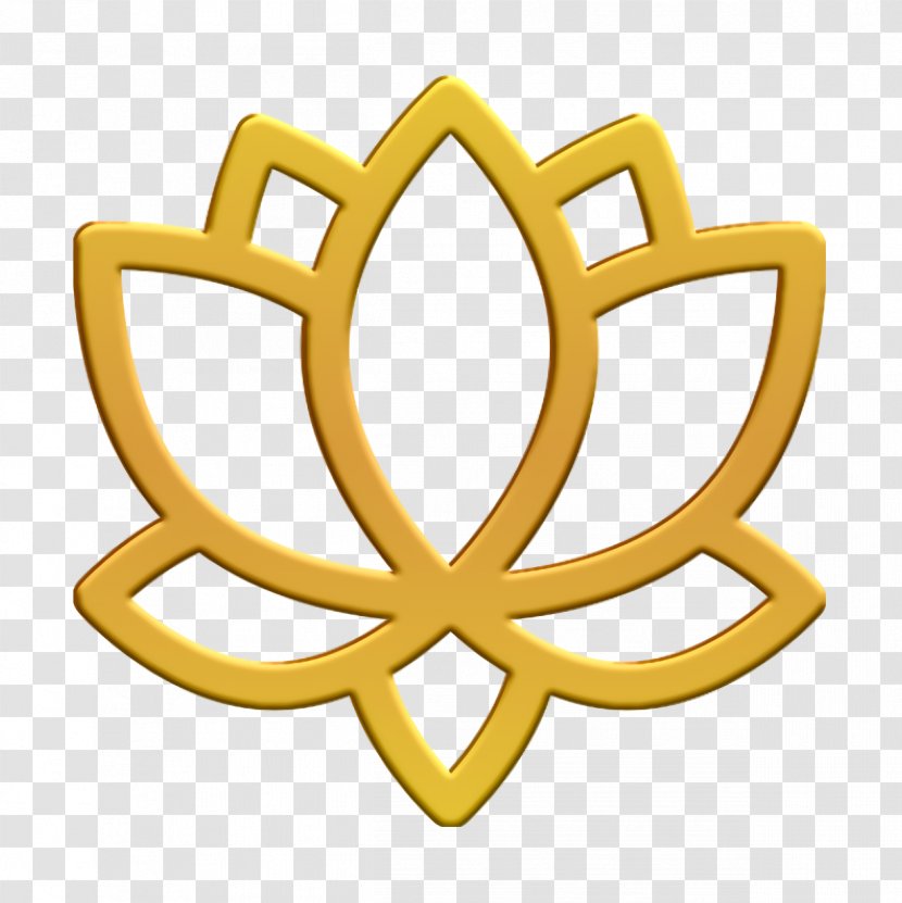 Spiritual Icon Lotus Flower - Yellow - Symbol Transparent PNG