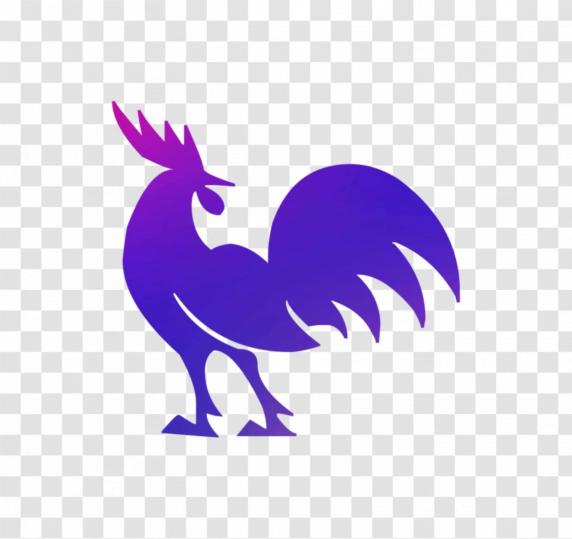 Rooster Chicken Clip Art Beak Purple - Feather - Logo Transparent PNG