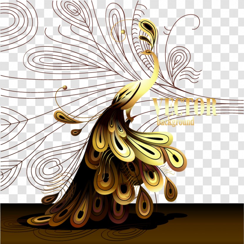 Visual Arts Graphic Design Illustration - Invertebrate - Vector Cartoon Peacock Transparent PNG
