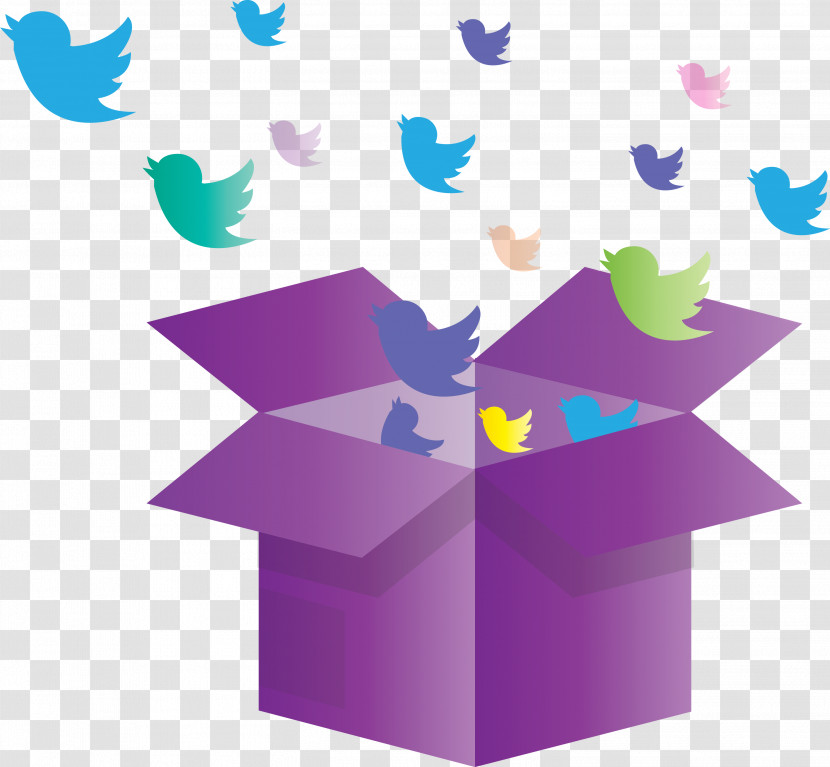 Twitter Birds Opened Box Transparent PNG