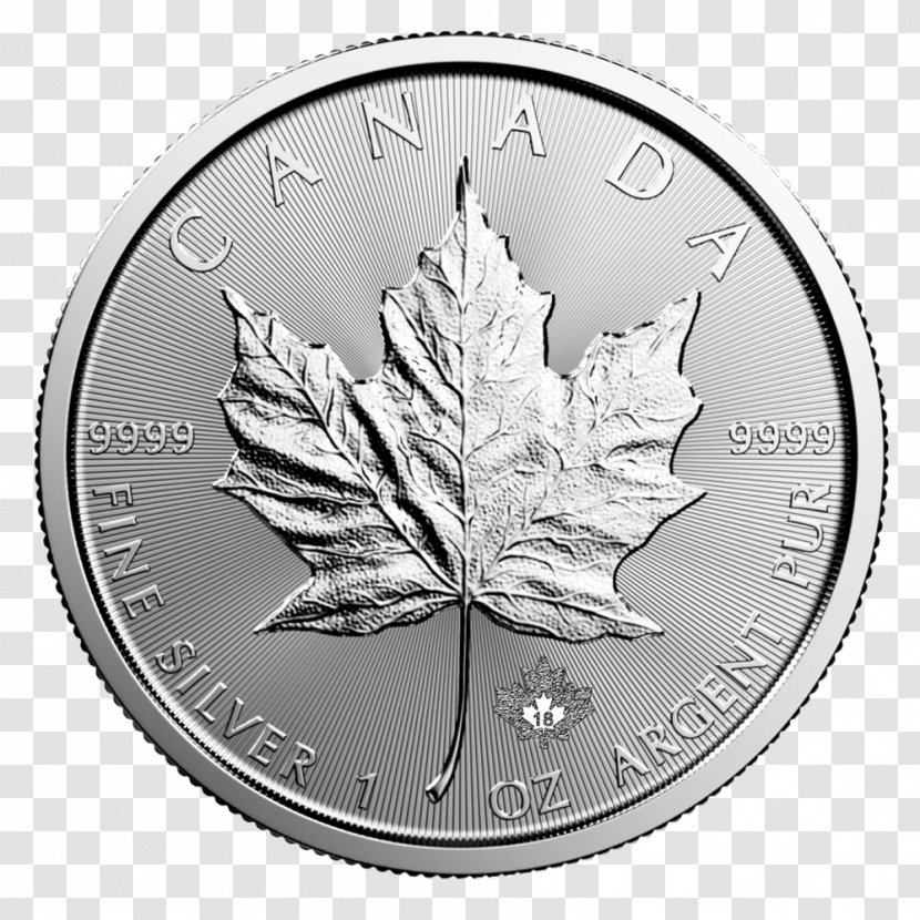 Canada Canadian Silver Maple Leaf Gold Bullion Coin - Tree Transparent PNG
