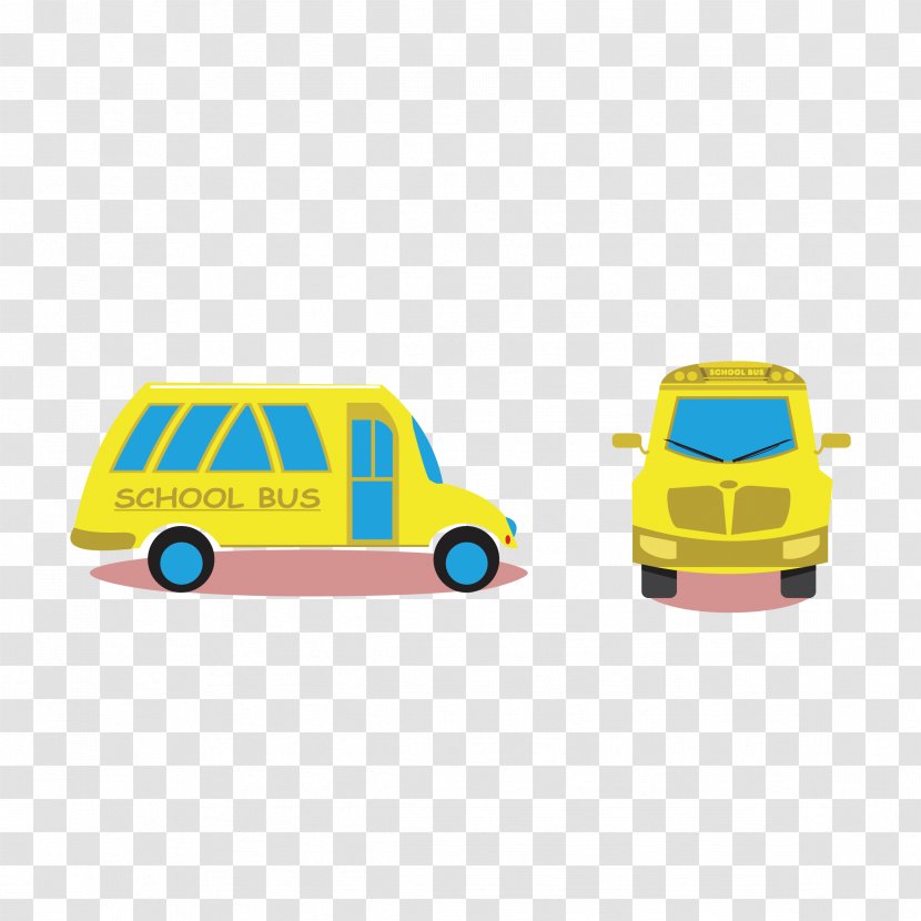 School Bus Car - Material - Cartoon Pictures Transparent PNG