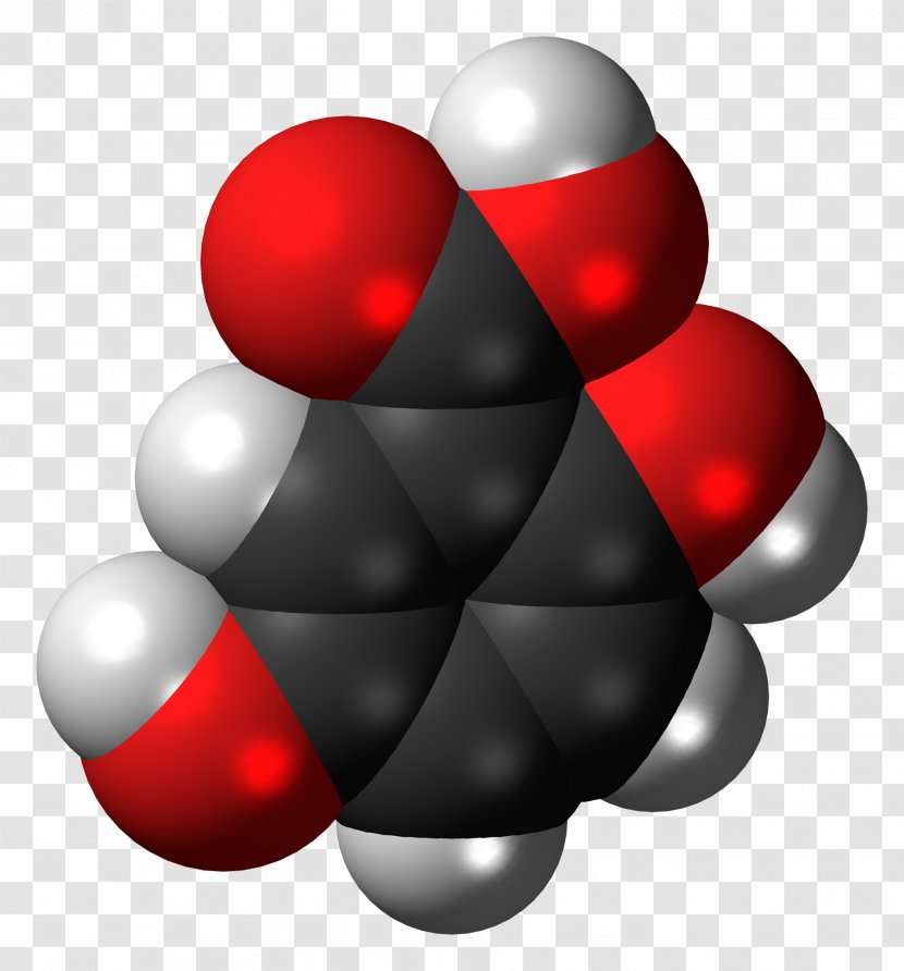 Gentisic Acid Space-filling Model Chemistry Dihydroxybenzoic - Chemical Nomenclature - Red Transparent PNG