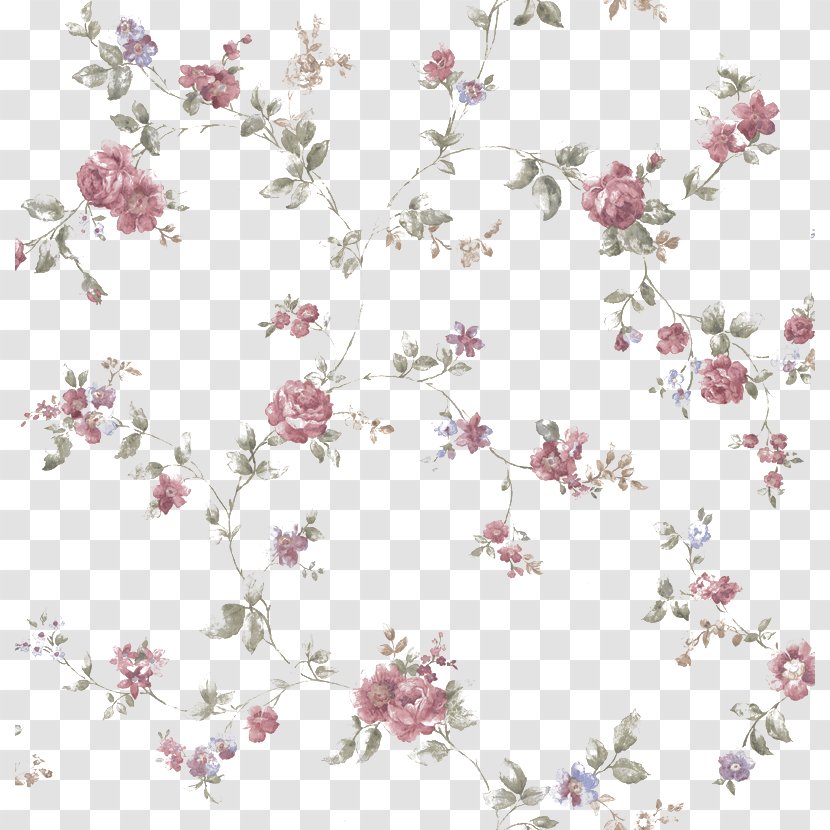 Paper Rose Shabby Chic Flower Wallpaper - Textile - Floral Shading Transparent PNG