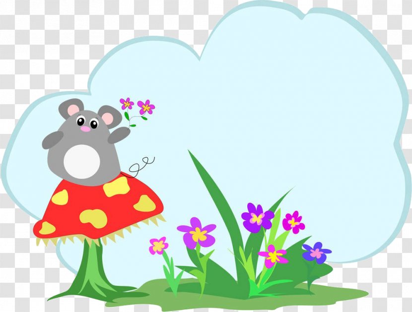 Mushroom Royalty-free Cartoon Illustration - Frame - Flower Mouse Material Transparent PNG