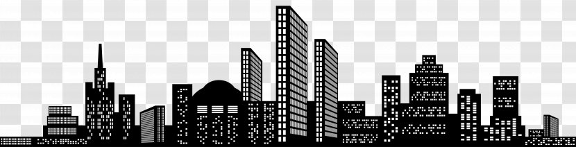 Cityscape Skyline Silhouette Clip Art - Drawing - City Transparent PNG