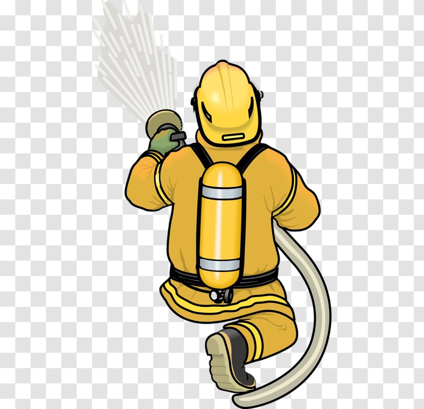 Firefighter Fire Extinguisher Animation Firefighting - Hand-painted Cartoon Fireman Transparent PNG