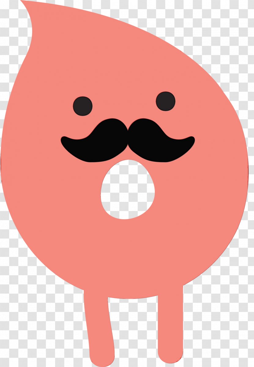 Moustache Cartoon - Pink - Mouth Transparent PNG