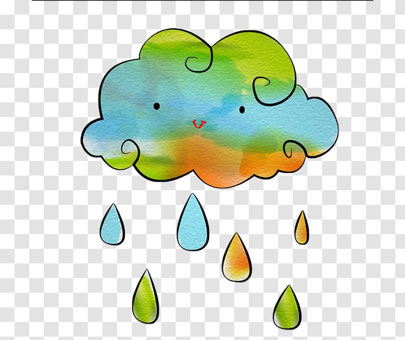 Cloud Rain Painting Drop - Organism - Hand Colored Clouds Transparent PNG