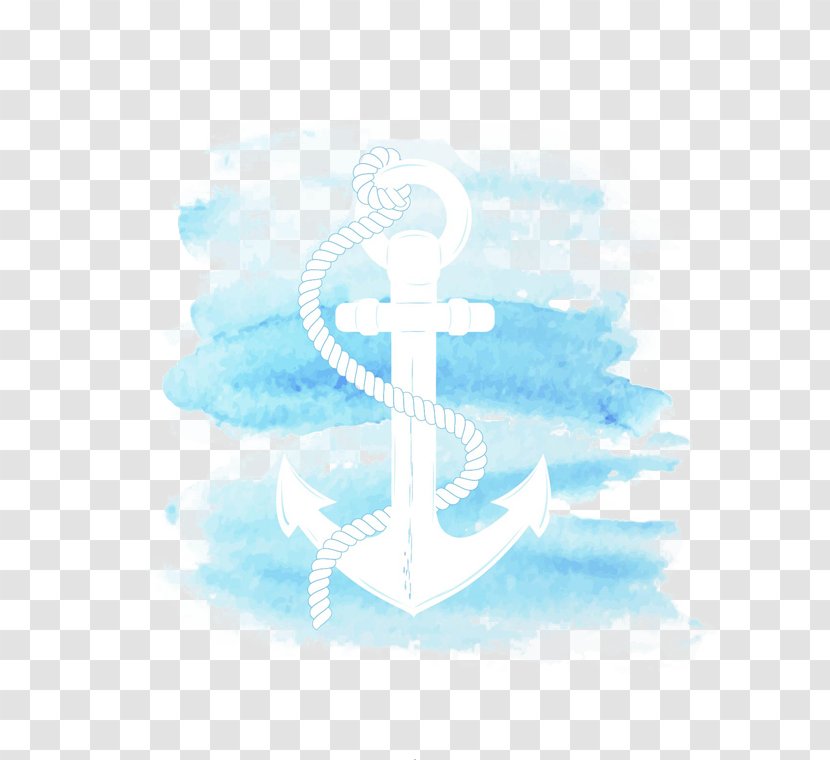 Watercolor Painting Anchor - News Presenter - Blue Transparent PNG