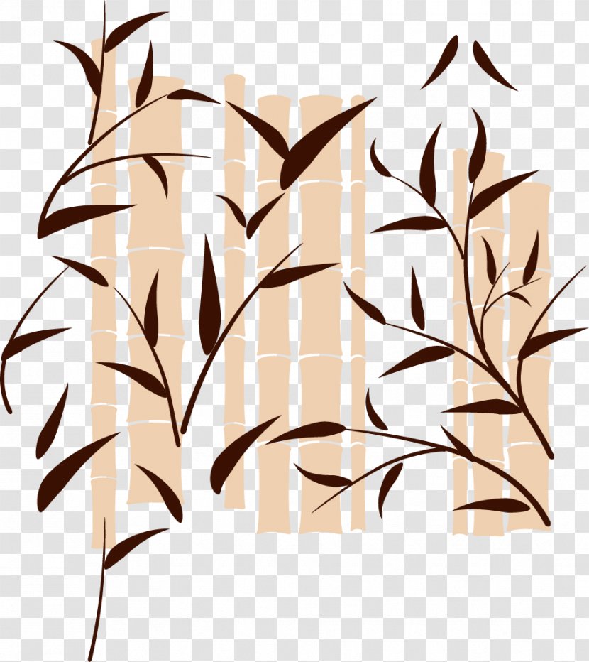 Bamboo Drawing Clip Art - India Ink - Vector Hand-painted Water Transparent PNG