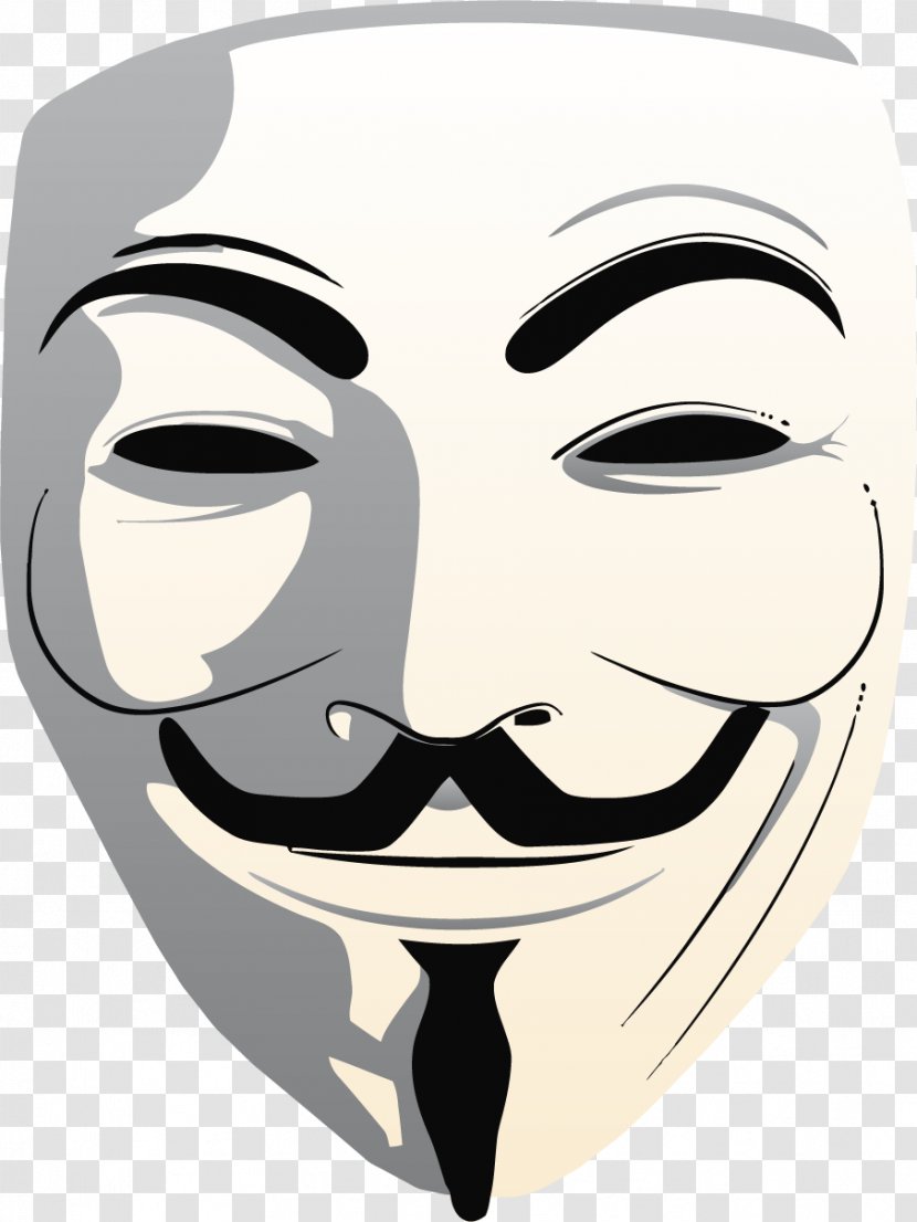 Guy Fawkes Mask Anonymous - Facial Hair Transparent PNG