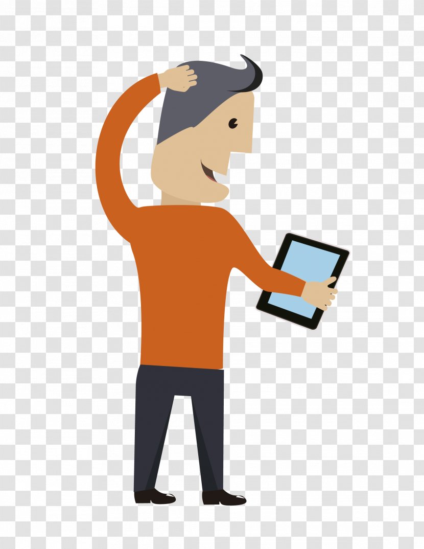 IPad Android Software Computer - Reading - The Man With Tablet Transparent PNG