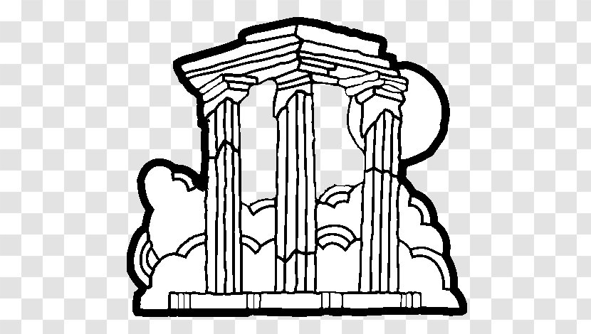 Temple Of Olympian Zeus, Athens Hera, Olympia Statue Zeus At - Monochrome Photography - Maya Bee Coloring Pages Transparent PNG