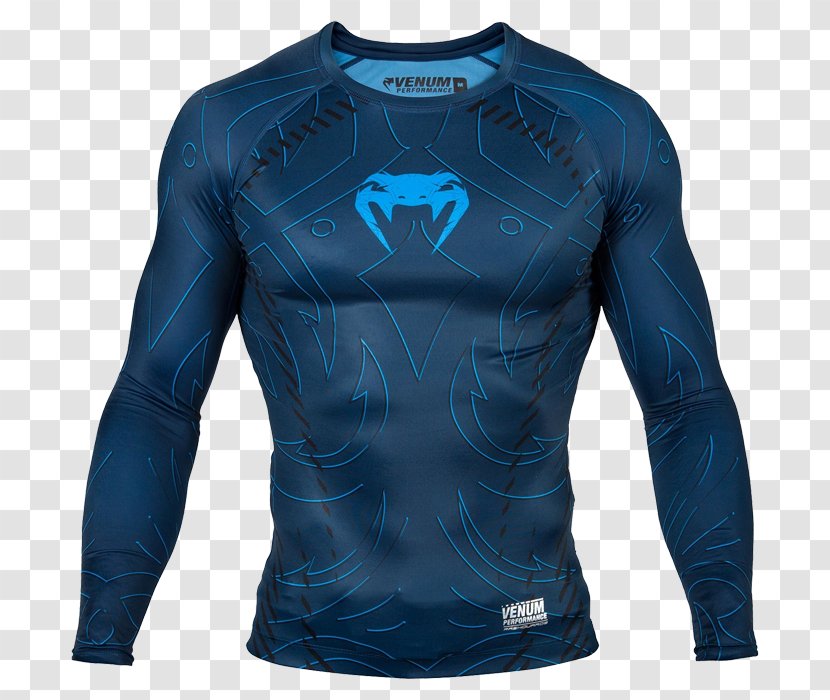 T-shirt Venum Rash Guard Mixed Martial Arts - Blue Transparent PNG