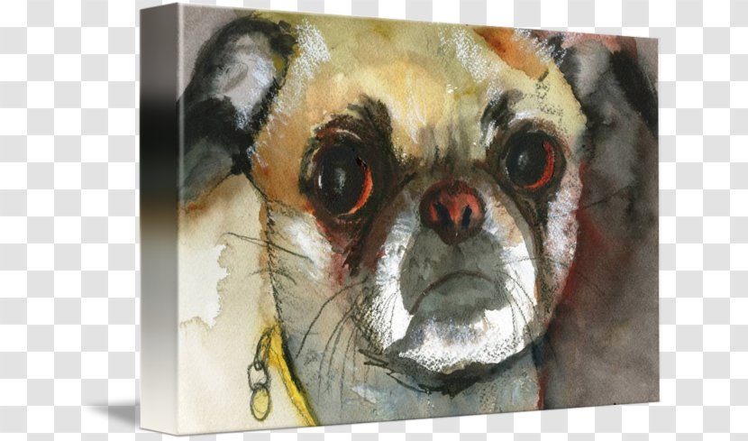 Pug Watercolor Painting Watercolor: Animals Art - Dog Breed - Dogs Transparent PNG