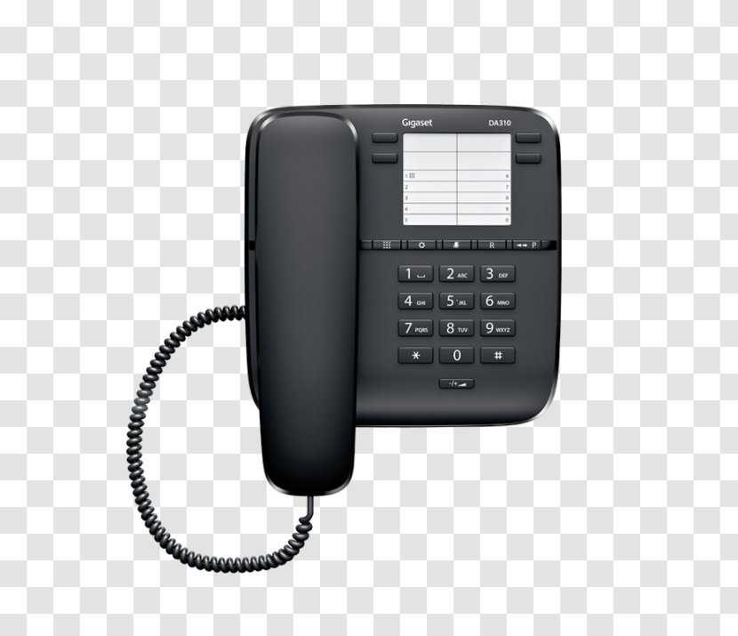 Gigaset DA310 Home & Business Phones Communications Phone Da410 Black Telephone - Hardware - Speed Dial Transparent PNG