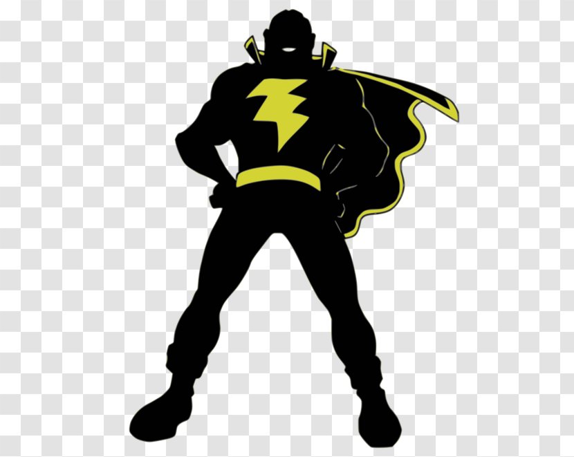 Clip Art Superhero Silhouette - Yellow Transparent PNG