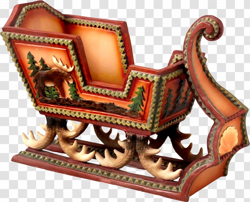 Sled Santa Claus Christmas Reindeer - Furniture - Sleigh Transparent PNG