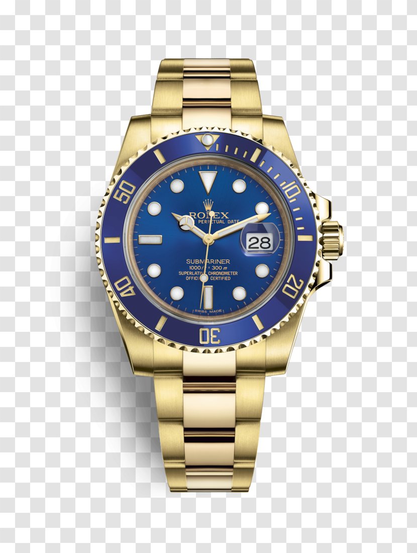 Rolex Submariner Watch Colored Gold - Strap Transparent PNG