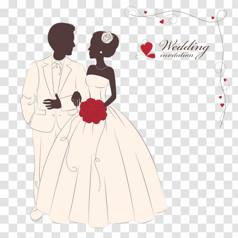 Wedding Invitation Bridegroom Clip Art - Male - Bride And Groom Transparent PNG