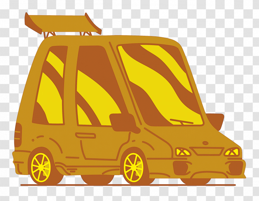 Compact Car Car Transport Yellow Cartoon Transparent PNG