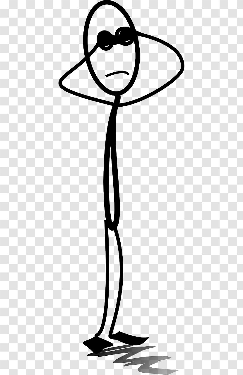 Stick Figure Crying - Watercolor - Stickman Transparent PNG