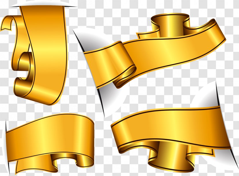 Ribbon - Shading - Golden Transparent PNG