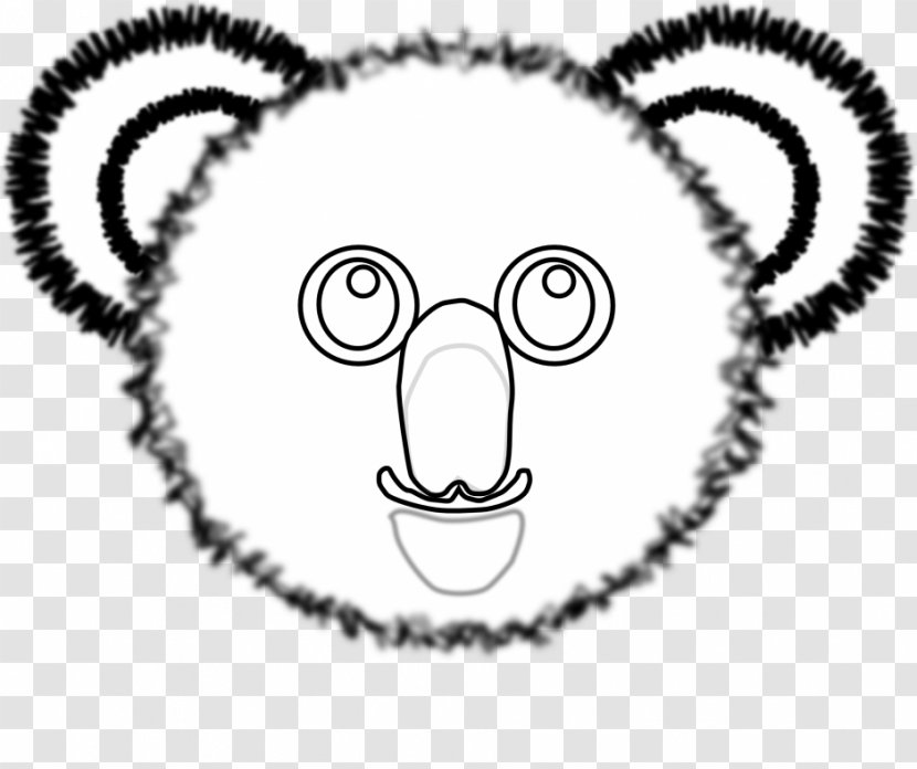 Koala Bear Line Art Clip - Cartoon - Black Outline Transparent PNG