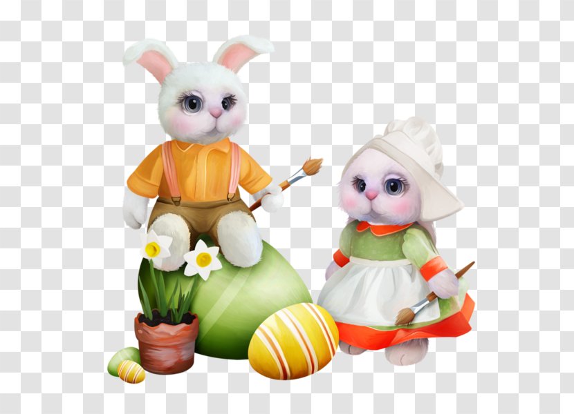 Easter Bunny Little White Rabbit - Designer - Hand Painted Cute Material Transparent PNG