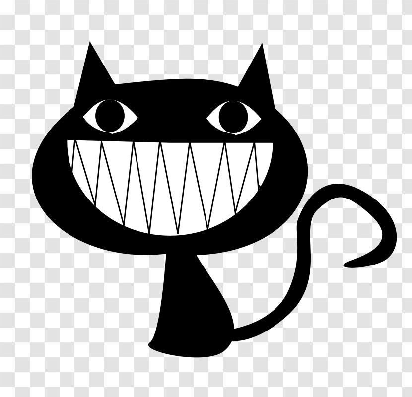 Black Cat Kitten Cartoon Clip Art - Head - Happy Transparent PNG