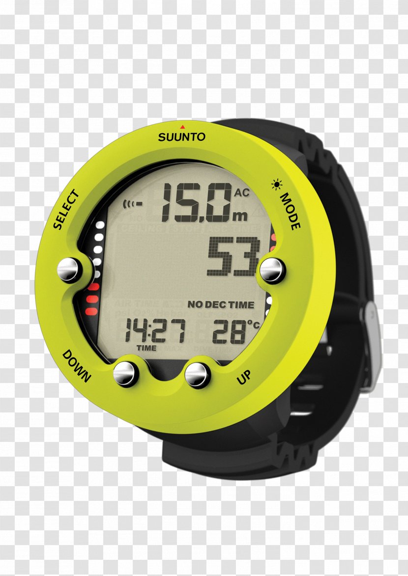 Suunto Zoop Novo Wrist Scuba Diving Computer Dive Computers Underwater - Yellow - Vector Battery Transparent PNG