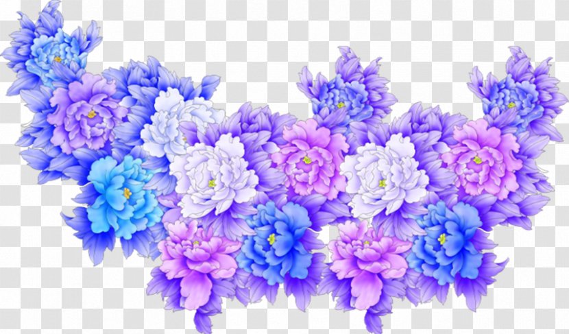 Flower Purple Blue Clip Art - Cluster Transparent PNG