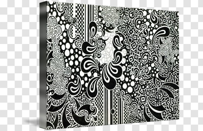 Paisley Monochrome Black And White - M - Border Transparent PNG