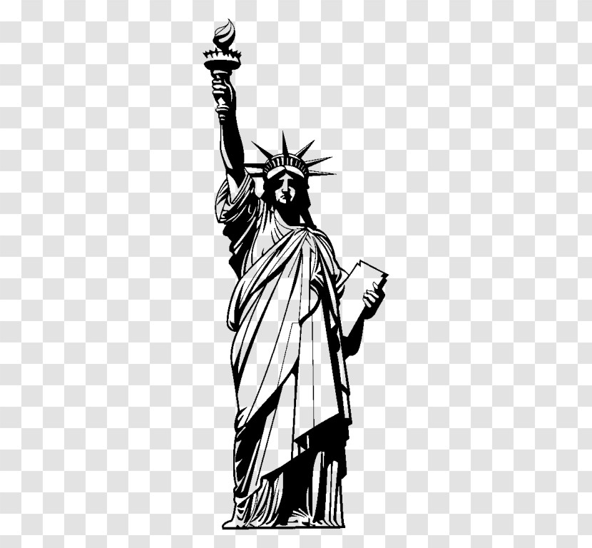 Statue Black-and-white Monument Drawing Transparent PNG