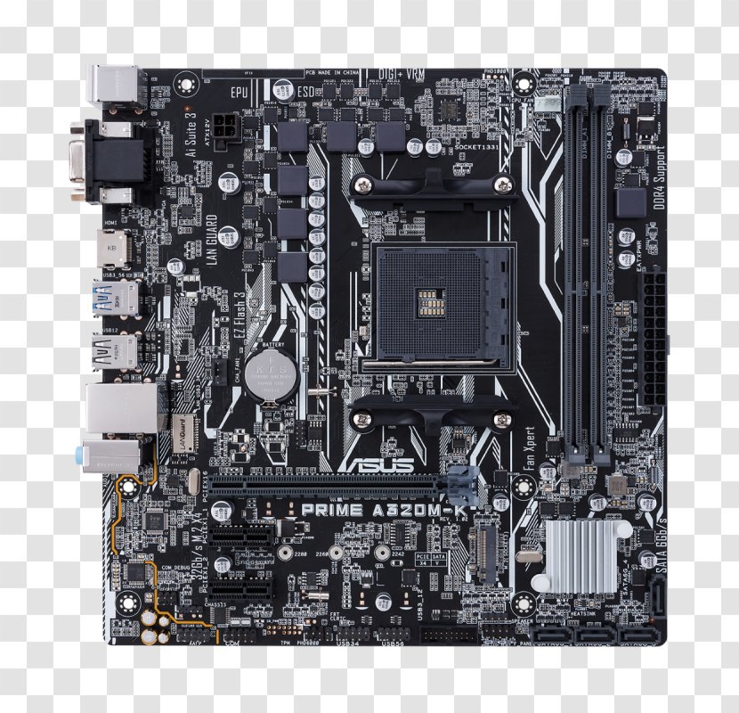 Socket AM4 MicroATX Motherboard ASUS PRIME A320M-K - Ddr4 Sdram - Electronics Transparent PNG