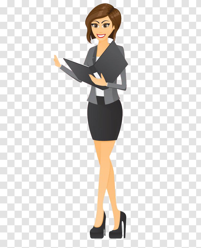 Presentation Businessperson Illustration - Watercolor - A Woman In Suit Transparent PNG