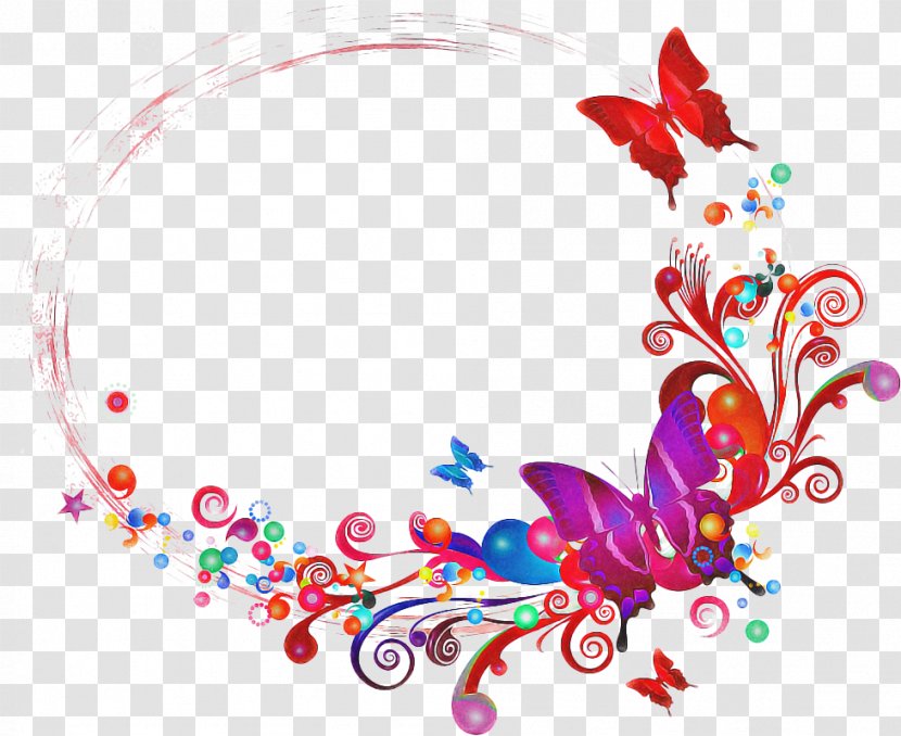 Watercolor Butterfly Background - Heart Ornament Transparent PNG