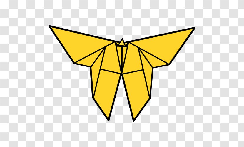 Crane Origami Butterfly Clip Art - Yellow Transparent PNG