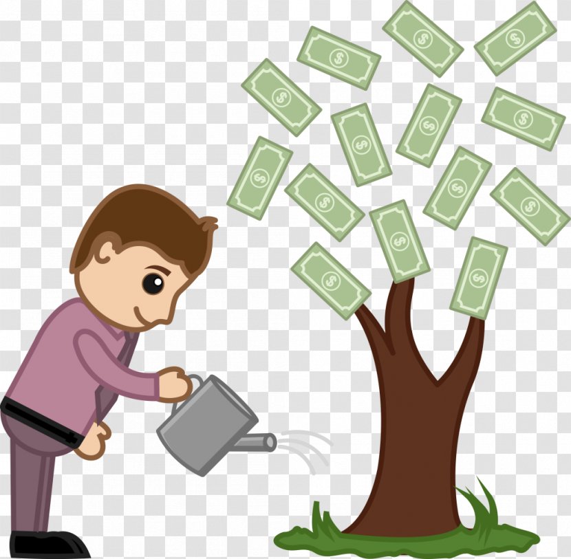 Money Cartoon Clip Art - Human Behavior - Tree Transparent PNG