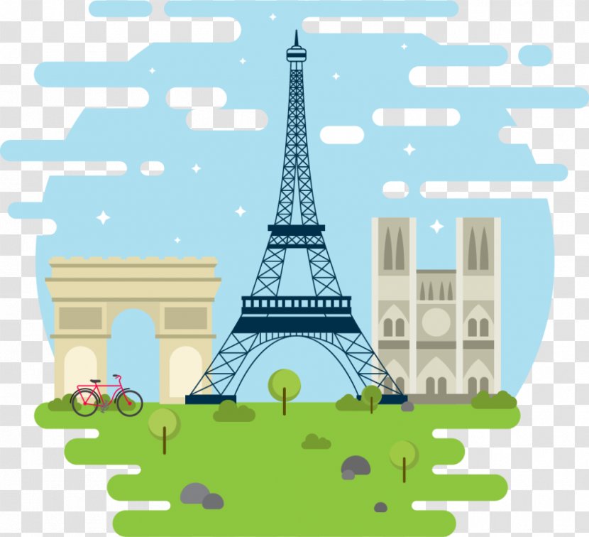 Eiffel Tower Arc De Triomphe Vector Graphics Clip Art Image - Paris Transparent PNG