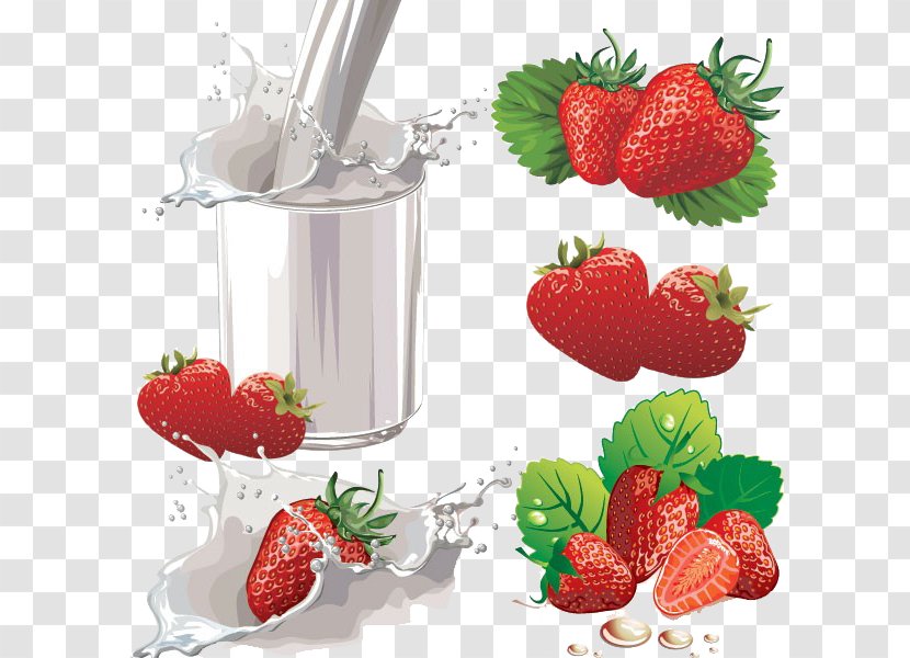 Milk Strawberry Juice Drink - Superfood Transparent PNG
