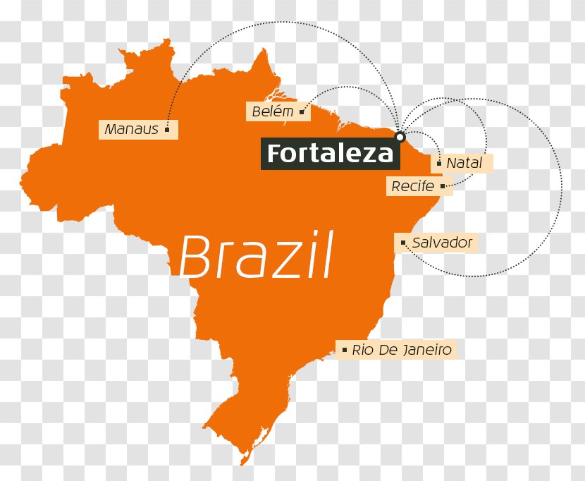 Brazil Vector Graphics Map Illustration - Direct Flights Transparent PNG