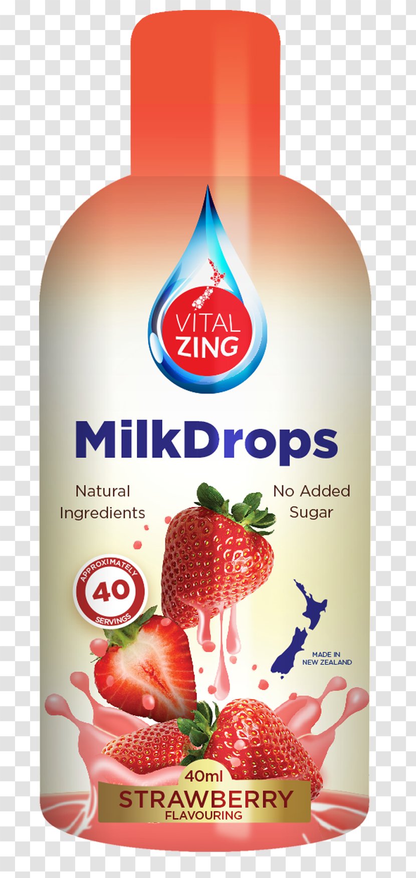 Milk Strawberry Food Health Drink - Drops Transparent PNG