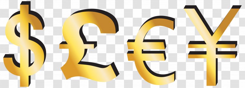 Euro Pound Sterling Currency Symbol Yen Sign Dollar Transparent PNG