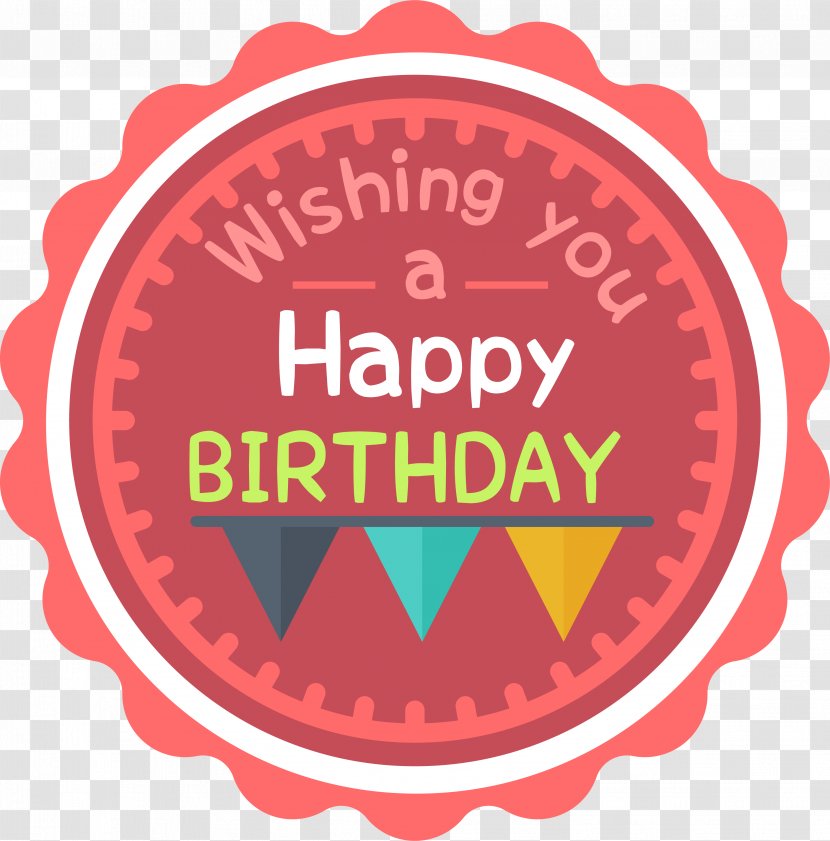 Red Birthday Celebration Label - Logo Transparent PNG