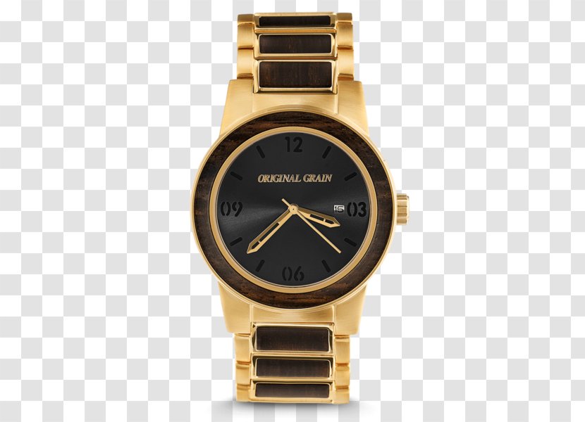 Watch Wood Ebony Gold Brand - Metal Transparent PNG